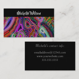 Tarjeta De Visita Colorido Arcoíris Neon Moderno