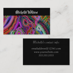 Tarjeta De Visita Colorido Arcoíris Neon Moderno
