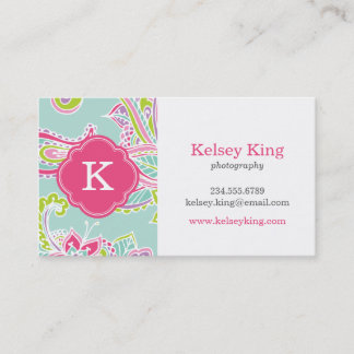 Tarjeta De Visita Colorido Bohemian Paisley