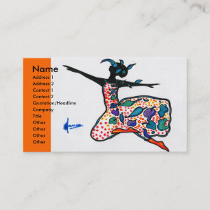 Tarjeta De Visita Colorido color agua pintado chica de vestido flora