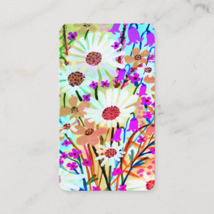 Tarjeta De Visita Colorido color morado color marrón marrón buquet e