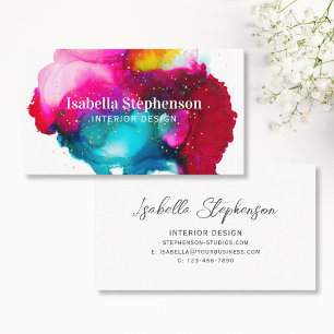 Tarjeta De Visita Colorido elegante acuarela Abstract Splash