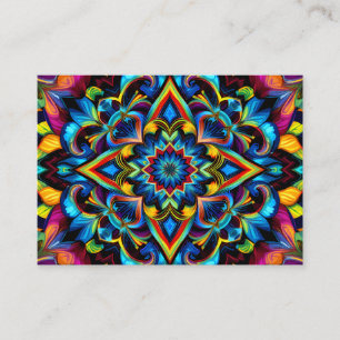Tarjeta De Visita Colorido Kaleidoscope Mandala Design Mug, almohada