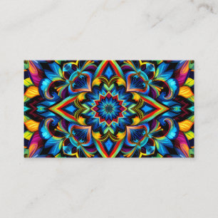 Tarjeta De Visita Colorido Kaleidoscope Mandala Design Mug, almohada