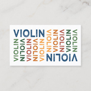 Tarjeta De Visita Colorido lindo del violín