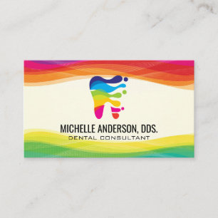Tarjeta De Visita Colorido logotipo dental moderno