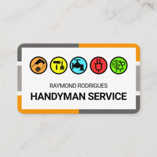 Tarjeta De Visita Colorido Marco Herramientas de Mano de Estilo