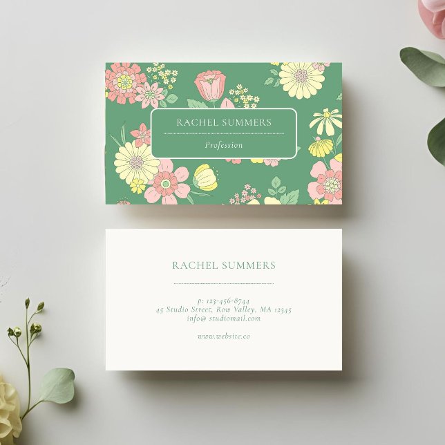 Tarjeta De Visita Colorido moderno de Boho Floral (Subido por el creador)