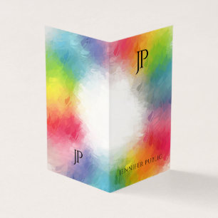 Tarjeta De Visita Colorido Monograma moderno elegante plantilla de m