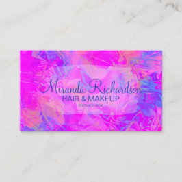 Tarjeta De Visita Colorido Profesional Pink Holographic Moderno