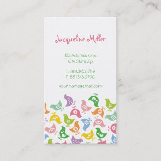 Tarjeta De Visita Colorido Retro Arcoiris Chicks Patrón de Whimsical