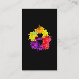Tarjeta De Visita Colorido Semicolón de sensibilización sobre salud 