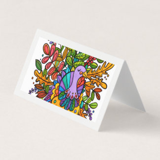 Tarjeta De Visita Colorido y divertido pavo estilizado