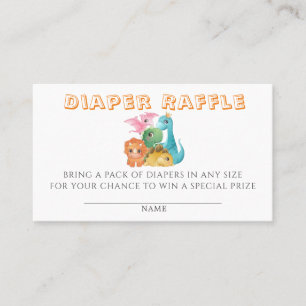Tarjeta De Visita Coloridos Dinosaurios Cute Diaper Raffle Baby Show