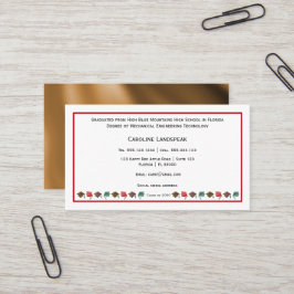 Tarjeta De Visita Coloridos graduados Caps Profesional rojo y blanco