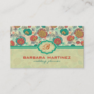 Tarjeta De Visita Coloridos Rosas de la época con estilo de mano