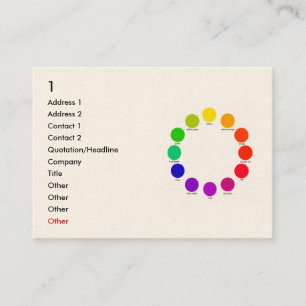 Tarjeta De Visita colorwheel, 1, dirección 1, dirección 2, contact