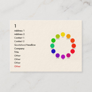 Tarjeta De Visita colorwheel, 1, dirección 1, dirección 2, contacto