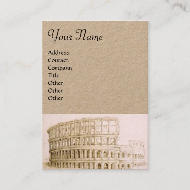 Tarjeta De Visita COLOSSEUM / Arquitectura clásica,Arquitecto Kraft (Anverso)