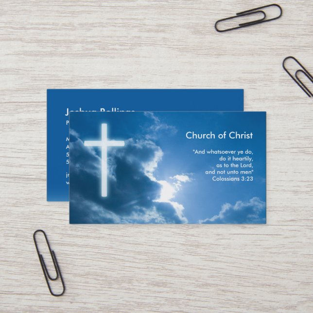 Tarjeta De Visita Colossianos 3;23 | Azul (Anverso/Reverso In Situ)