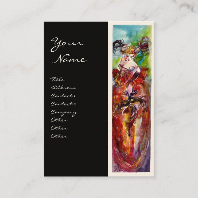 Tarjeta De Visita COLUMBINE / Diseñador de moda,Artes escénicas (Anverso)