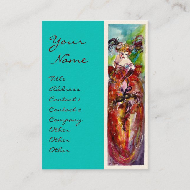 Tarjeta De Visita COLUMBINE / Diseñador de moda,Artes escénicas (Anverso)