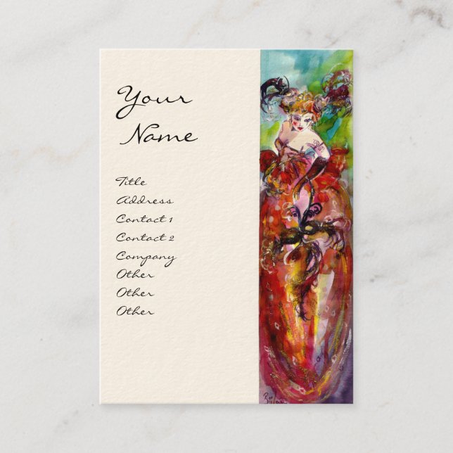Tarjeta De Visita COLUMBINE / Diseñador de moda,Artes escénicas (Anverso)