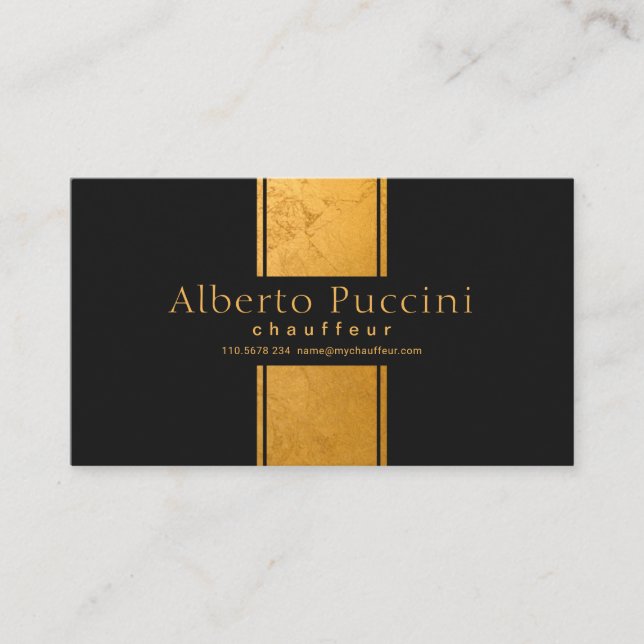 Tarjeta De Visita Columna de oro de mármol Exquisito Capuchón simple (Anverso)