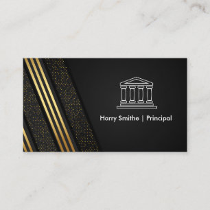Tarjeta De Visita Columna   Patrón de secuencia rayada de oro negro