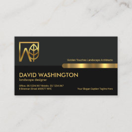 Tarjeta De Visita Columnas retro gris negro paisajista