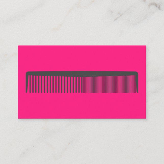 Tarjeta De Visita Comb | Hair Stylist | Fucsia brillante (Anverso)