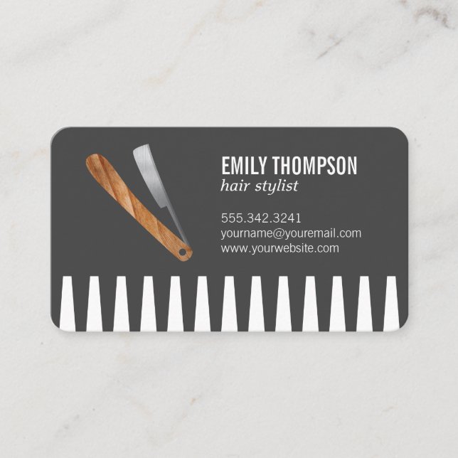 Tarjeta De Visita Comb y Razor (Anverso)