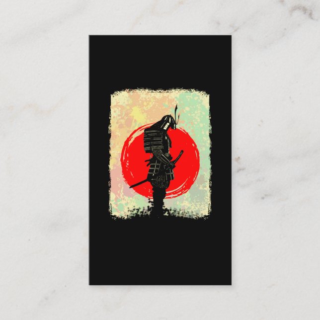 Tarjeta De Visita Combatiente Samurai Japonés Sword Martial Arts (Anverso)