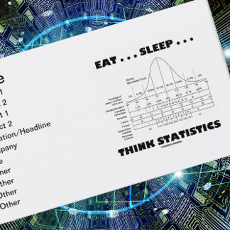 Tarjeta De Visita Come... Duerme... Estadísticas de reflexión (curva