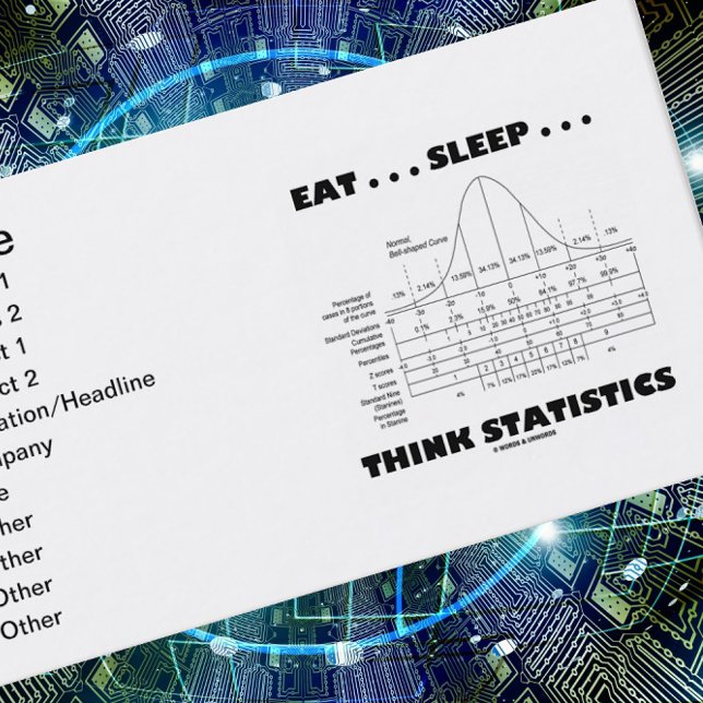 Tarjeta De Visita Come... Duerme... Estadísticas de reflexión (curva (Customizable business card for any person who engages in "Eat ... Sleep ... Think Statistics"!)