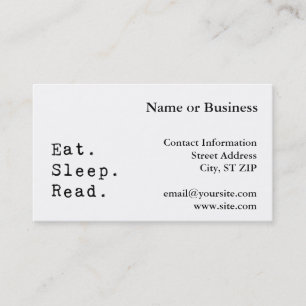 Tarjeta De Visita Come. Duerme. Leer.