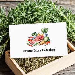 Tarjeta De Visita Comedor de acuarela moderna para el chef personal