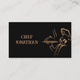 Tarjeta De Visita Comedor de Chef Personal Gold y Black