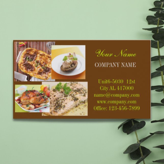 Tarjeta De Visita Comedor de gallinas Retro Pie (Retro Pie chicken deli shop diner catering Business Card)