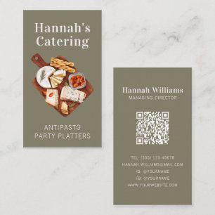 Tarjeta De Visita Comedor Rústico de acuarela Antipasto Platter