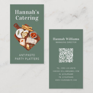 Tarjeta De Visita Comedor Rústico de acuarela Antipasto Platter