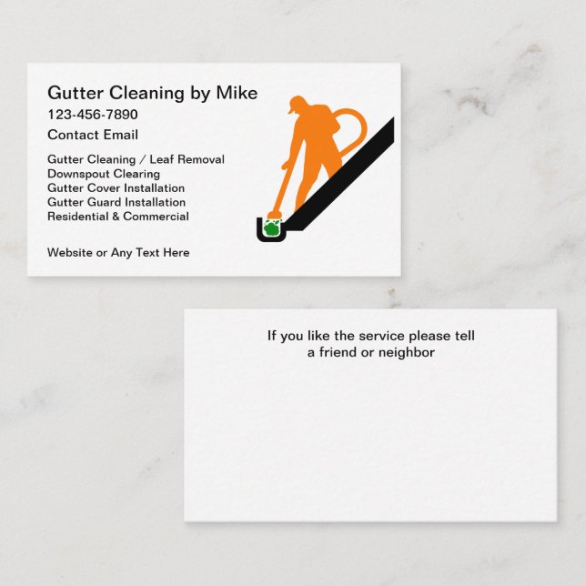 Tarjeta De Visita Comercial residencial de los servicios de limpieza (Anverso / Reverso)