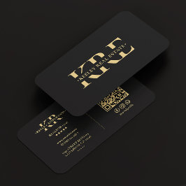 Tarjeta De Visita Comercialización profesional elegante negro modern