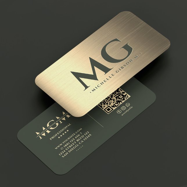 Tarjeta De Visita Comercialización profesional Elegante Oro Verde Mo (Professional Marketing Elegant Green Gold Modern Business Card
)