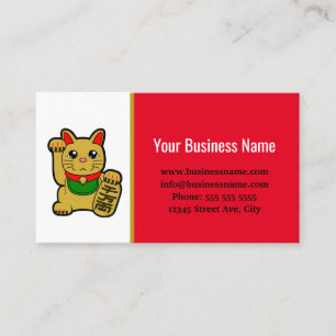 Tarjeta De Visita Comerciante afortunado de oro del gato
