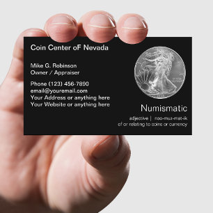 Tarjeta De Visita Comerciante de monedas numismáticas