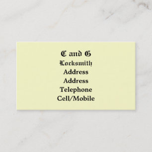 TARJETA DE VISITA COMERCIO, LOCKSMITHS