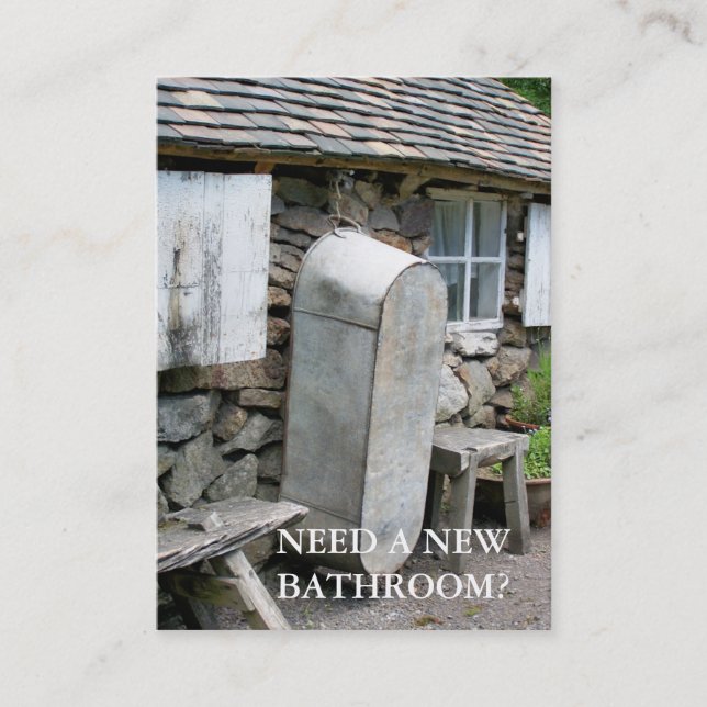 TARJETA DE VISITA COMERCIO. NUEVOS CUARTOS DE BAÑO. (Anverso)