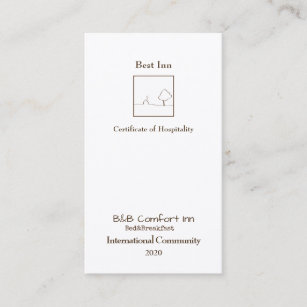 Tarjeta De Visita Comfort Inn International Community 2020