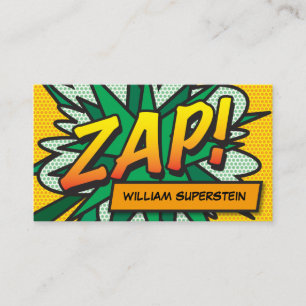 Tarjeta De Visita Cómic Personalizado de Pop Art ZAP